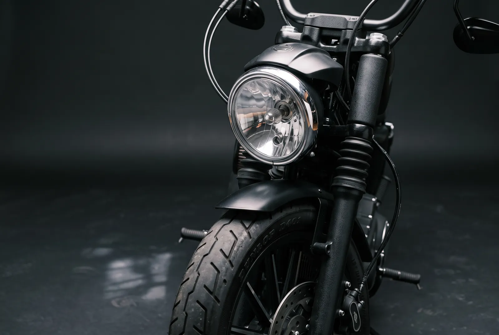 Detail van een Harley-Davidson Sportster