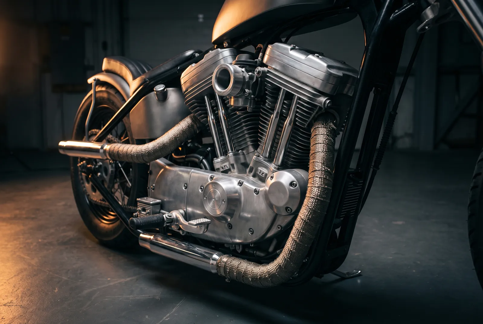 Detail van een Harley-Davidson
